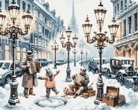 Tablou pe numere Brushme Однажды на заснеженной улице (BS53841)