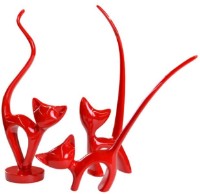 Statuetă Deco Pisici Red 3pcs