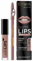 Set produse cosmetice decorative Eveline Oh! My Lips Liquid Matt Lipstick 01 & Lip Liner 17