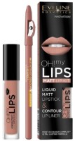 Set produse cosmetice decorative Eveline Oh! My Lips Liquid Matt Lipstick 08 & Lip Liner 29
