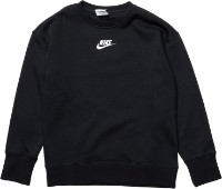 Детская толстовка Nike G Nsw Club Flc Bf Crew Lbr Black/White, s.XS