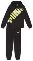 Детский спортивный костюм Puma Power Sweat Suit Tr B Puma Black/Lime Sheen 140