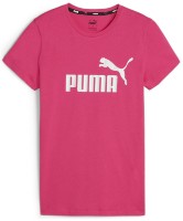 Tricou de dame Puma Ess+ Metallic Logo Tee Garnet Rose/Silver XS
