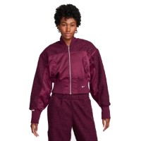 Jachetă damă Nike W Nsw Clcctn Shrpa Bmbr Mbrshp Bordeaux/Summit White, s.XL