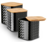 Set de containere Tadar Geometric Black 3pcs