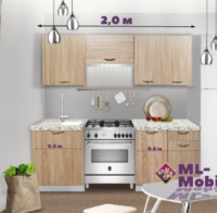 Bucătărie ML-Mobila Omega 3 Alb/Artvud Alb