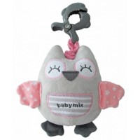 Jucărie pentru pătuturi si carucioare Baby Mix Owl Pink P/1251-6700