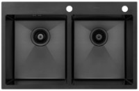 Chiuvetă de bucătărie cu baterie și dozator Fabiano 78x50 Black