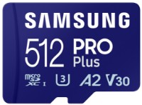 Сard de memorie Samsung MicroSD PRO Plus 512Gb Class 10 UHS-I U3 + SD adapter (MB-MD512SA)
