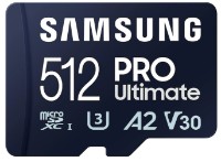 Сard de memorie Samsung MicroSD PRO Ultimate 512Gb Class 10 UHS-I U3 + SD adapter (MB-MY512SA)