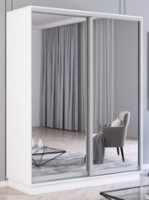 Dulap cu uşi glisante Mobildor-Lux Fox 150x230 (110 Alb) Uși oglinda ambele