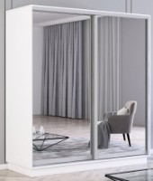 Dulap cu uşi glisante Mobildor-Lux Fox 230x240 (110 Alb) Uși oglinda ambele