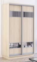 Dulap cu uşi glisante Mobildor-Lux Fox 100x200 (3025 Sonoma) Uși din PAL cu elemente oglinda