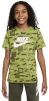 Tricou pentru copii Nike K Nsw Tee Club Ssnl Aop Hbr Green, s.XS