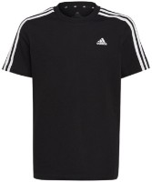 Tricou pentru copii Adidas Essentials 3-Stripes Cotton Tee Black, s.152