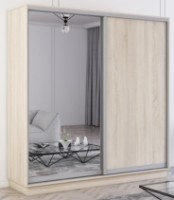 Dulap cu uşi glisante Mobildor-Lux Fox 190x200 (3025 Sonoma) Uși una PAL/Una oglinda