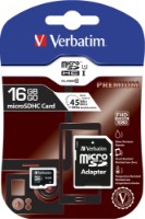 Сard de memorie Verbatim microSDHC 16Gb + Adapter (44082)