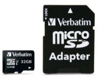 Сard de memorie Verbatim microSDHC 32Gb + Adapter (44083)