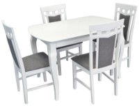 Set masă și scaune Evelin HV-29V White + 4 Deppa R White/NV-10WP Grey