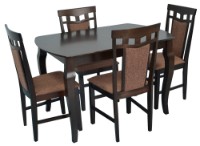 Set masă și scaune Evelin HV-29V Chocolate + 4 Deppa R Chocolate/F-789 Brown