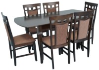Set masă și scaune Evelin HV-29V Chocolate + 6 Deppa R Chocolate/F-789 Brown