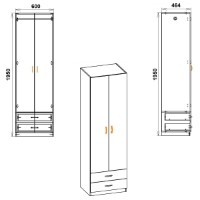 Шкаф Компанит 12 Дуб Сонома фото №2 — интернет-магазин Desire.md