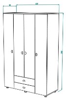 Шкаф ML-Mobila Рио № 4 1400 Дуб Сонома/Белый фото №2 — интернет-магазин Desire.md