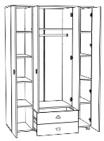 Шкаф ML-Mobila Рио № 4 1400 Дуб Сонома/Белый фото №3 — интернет-магазин Desire.md