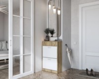 Обувница Magnusplus Sydney Craft Gold Oak/White фото №2 — интернет-магазин Desire.md