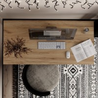 Masa de birou MobiCasa Brevity Loft 67x90 Kraft Gold/Black imaginea #2 — magazin online Desire.md