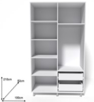 Шкаф Smartex N11 100x52x210cm Белый фото №2 — интернет-магазин Desire.md