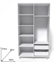 Dulap Smartex N11 120x52x210cm Графит imaginea #2 — magazin online Desire.md