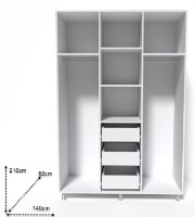 Dulap Smartex N12 140x52x210cm Белый imaginea #2 — magazin online Desire.md