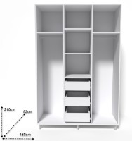 Шкаф Smartex N12 160x52x210cm Дуб Светлый фото №2 — интернет-магазин Desire.md