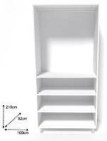 Dulap Smartex N5 100x52x210cm Графит imaginea #2 — magazin online Desire.md