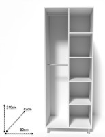 Шкаф Smartex N7 80x52x210cm Графит фото №2 — интернет-магазин Desire.md
