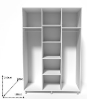 Шкаф Smartex N8 140x52x210cm Дуб Светлый фото №2 — интернет-магазин Desire.md