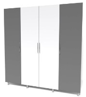 Шкаф Smartex N9 200x47x210cm Белый/Графит