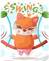 Tablou pe numere Strateg Лисенок на качелях (SS1074)