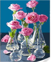 Tablou pe numere Strateg Розы в стеклянных вазах (GS1629)