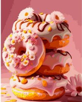 Tablou pe numere Strateg Сладкие розовые пончики (GS916)