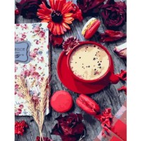 Tablou pe numere Strateg Цветы и кофе (GS893)