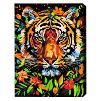 Tablou pe numere Brushme Тигр в цветах (BSB0026FC)
