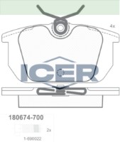 Комплект тормозных колодок ICER 180674-700