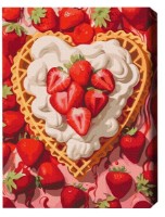 Tablou pe numere Brushme Клубника и сливки (BS53888FC)