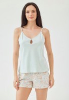 Pijama Ajoure T23611 Mint/Print Flowers, s.XS