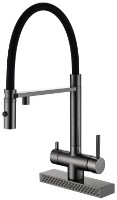 Смеситель для кухни Fabiano FKMC 3124 Black Steel (Cascad)