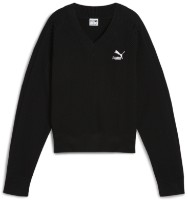 Pulover damă Puma T7 Knitted V-Neck Crew Puma Black, s.M