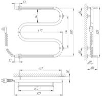 Полотенцесушитель Laris 25 PS3 500х500 2 shalves Elektro R фото №3 — интернет-магазин Desire.md
