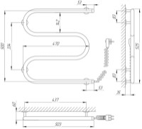 Uscător de prosoape Laris 25 PS3 500х500 Elektro R imaginea #3 — magazin online Desire.md